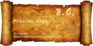 Mikolay Olga névjegykártya