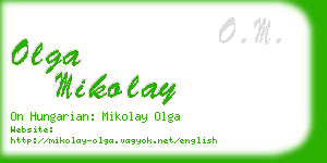 olga mikolay business card